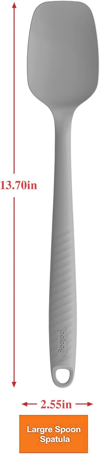 Permanent Warranty Silicone Large Spoonila 1 PCS Heat Resistant Silicone Spatula Cooking for Nonstick Cookware Kitchen Gadgets Large Spoonila Grey...