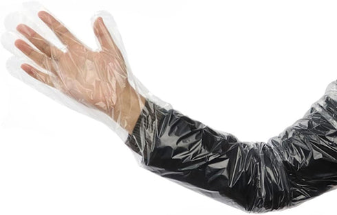 50 Pieces Veterinary Insemination Rectal Long Gloves Disposable Full Arm 35inch Hunting Field Dressing Gloves for Deer Cow Cleaning Processing Gut...