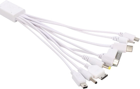 10 in 1 Universal Multifunction Cable Fit USB Charger Cell Mobile Phone MP4 Zaf White...