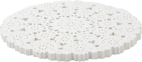 Juvale White Lace Paper Doilies for Tea Party Decorations - 12 in Round, White, 200 Pack Disposable Paper Placemats - Round Placemats...