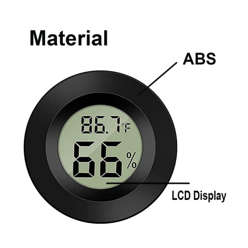 Meggsi 2 Pack Mini Digital Hygrometer Gauge Indoor Thermometer, LCD Monitor Temperature Outdoor Humidity Meter for Greenhouse Jars Incubators Guitar Case, Fahrenheit (?) or Celsius(?)