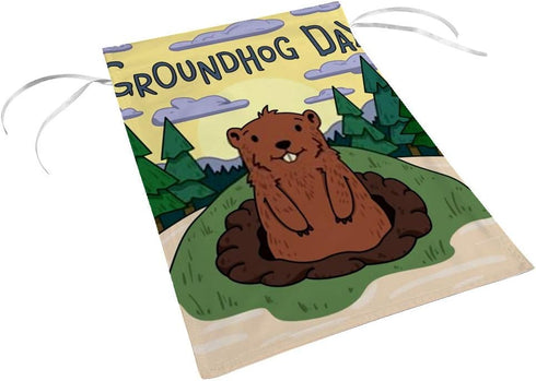 Garden Flags Decorative Yard Flags Double Sided Design for All Seasons and Holidays for Home Outdoor Decor ?Groundhog Day Cute Groundhog Looking O...