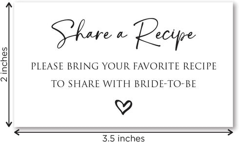 Bridal Recipe Request Cards - 48 Cards...