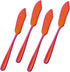 Stainless Steel 18/10 Cheese Desert Knives, Set of 4, Gold Breakfast Butter Knife, Slicer Sandwich Spreader (Magic Red)...