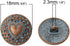 KARMELLING 10PC Metal Sewing Shank Buttons, Antiqued Copper Heart Carved Spray Painted Blue Round Button 18mm(6/8")...