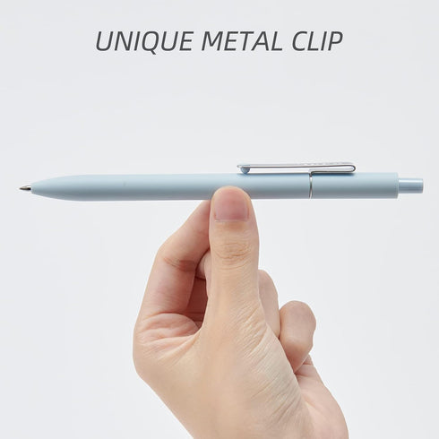 Kaco MIDOT Gel Ink Pens 5 Pieces All Black Ink 0.5mm Fine Point Retractable Soft Touch Grip Aesthetic Cute Colored Pens Office School Supplies Sta...