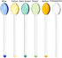 6PCS Tea Spoons, Colorful Coffeeware Long Handle Stirring Spoons, Home Kitchen Glass Spoon...
