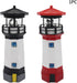 Solar Lighthouse Outdoor Solar Rotating LED Lighthouse Light Waterproof Lighthouse Statue Decorative LED Rotating Lamp for Garden Landscape Outsid...