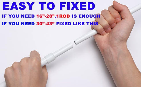2 Pack Spring Tension Curtain Rod Adjustable 28-43 Inches?5/8" Diameter, White...