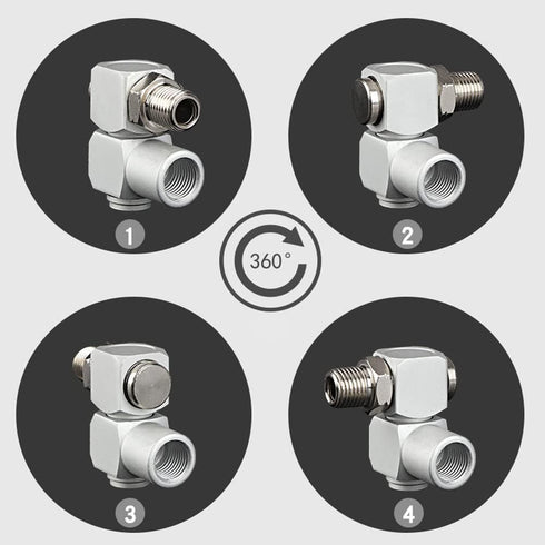 Air Tool Swivel Fitting 4Pcs 1/4 Inch NPT Industrial Swivel 360 Degree Swivel Air Hose Connector Portable Air Tool Adapter...