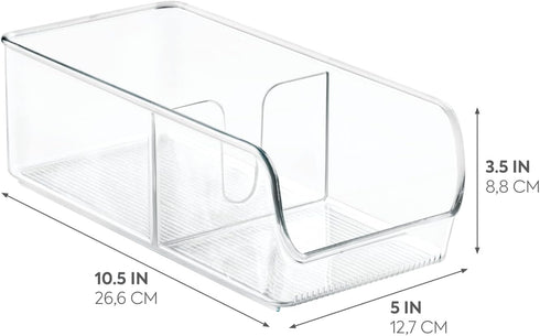 iDesign Linus Spice Packet Organizer Bin for Kitchen Pantry, Cabinet, Countertops - Clear Large...