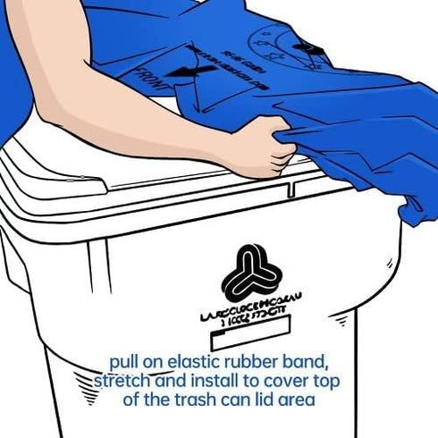 Trash Can Smell Eliminator Cover, Odor Eliminating Bag with Optional Straps, Eliminates Odor from Trash, Durable, Effective, Chemical-Free, Lemon ...