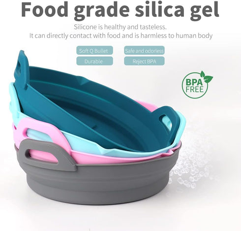 Qiaoer 2 Pack Air Fryer Silicone Liners,8.3 Inch Round Air Fryer Silicone Basket,Heat Resistant Easy Clean Air Fryer Oven Accessories,Foldable Reu...