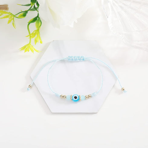 Caiyao 4 Pcs Evil Eye Bead Bracelet Hamsa Hand Fatima Charm Stretch Amulet Turkish Good Luck Protection Kabbalah Jewelry...