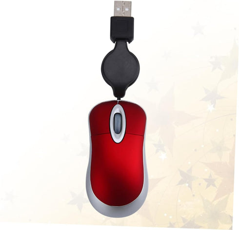 UKCOCO Mini USB Wired Mouse, Retractable Cable Laptop Mouse Wired Mouse Optical Compact Travel Mute Mice for PC Desktop Mouse Notebook Computer Re...