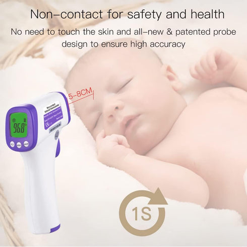 MOES Forehead Thermometer,Non-Contact Infrared Forehead °F/°C Digital Thermometer Fever Alarm and Memory Function for Anyone with Accurate LCD Dis...