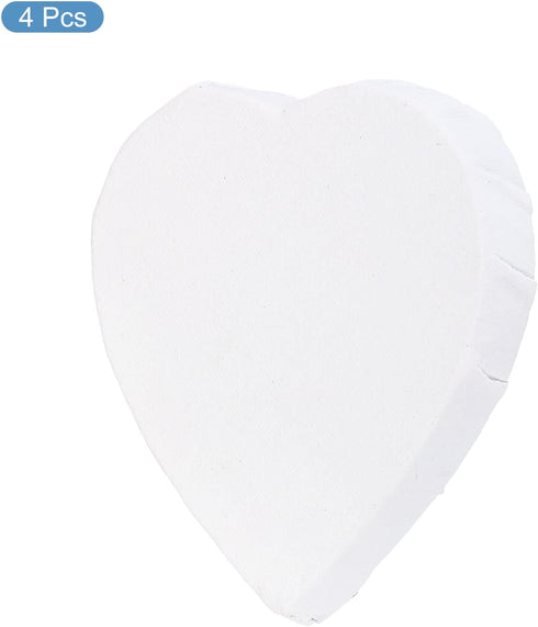PATIKIL Paint Canvases Panel for Painting, 4 Pack 4x4 Inch Heart Shape Wood Frame Stretched Blank Art Board Panels for Acrylic, Oil, Tempera Paint...