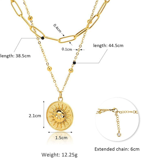 Feilifan Dainty Gold Layered Necklaces for Women, 18K Gold Plated Stainless Steel Necklace, Adjustable Pendant Necklace...