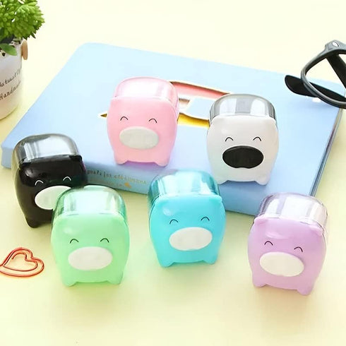 5Pcs Cute Color Random Animal Pig Candy Colored Pencil Sharpener Kids School Supplies Stationery...