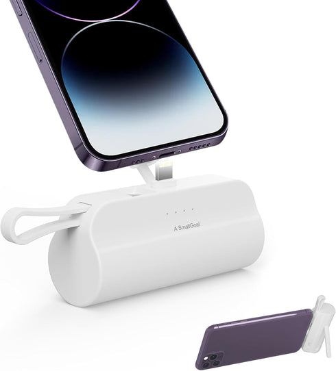 Portable Charger Small Power Bank?5000mAh Mini Compact Portable Phone Charger for Travel - Compatible with iPhone 14 13 Samsung (White)......
