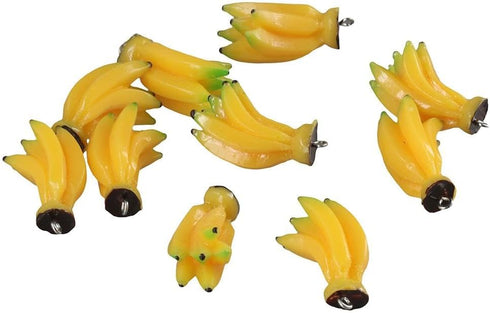 Uniquer 20Pcs Yellow Banana Micro Model Charms,Resin Imitation Food Lovely Dangle Charms with Loop for DIY Jewelry Making Necklaces Earrings Key C...