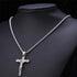 Stainless Steel Antique Cross Crucifix Pendant Jesus Necklace For Men 24 Inch (Silver)...