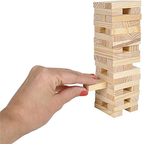 ArtCreativity Wooden Tower Game, Wood Tumbling Blocks Set with 54 Pieces, Fun Indoor Game Night Games for Kids, Adults & House Parties, Developmen...