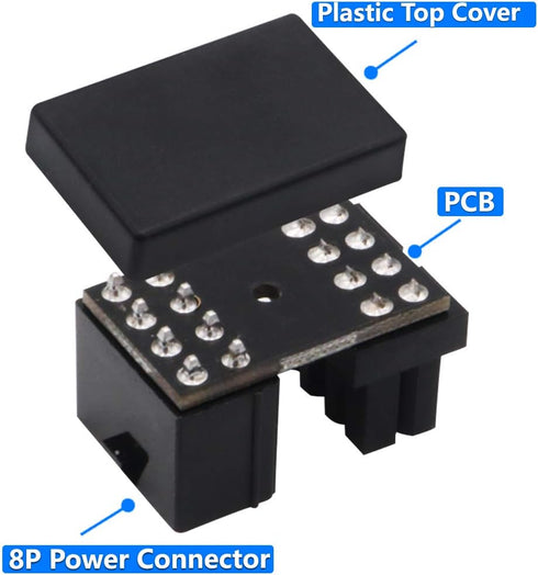 ATX 8Pin Female to 8pin Male 180 Degree Angled Adapter for Desktops Graphics Card Upgrade Version...