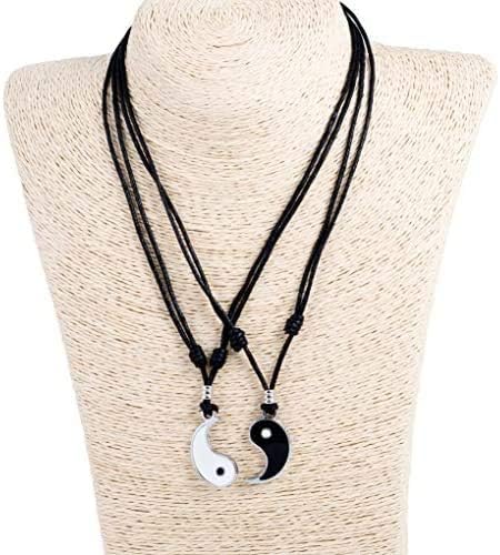 BlueRica Yin and Yang (Couple) Set on Adjustable Cord Necklaces...