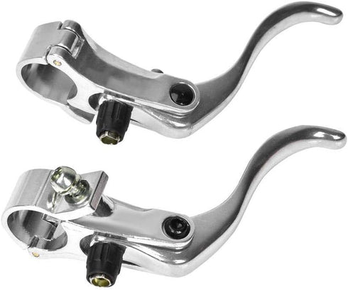 ZJchao Bike Brake Lever, 1Pair 24mm Aluminum Alloy Handlebars Bar Handle Mountain Cycling Accessory Great for Single Speeds Fixed Gear Use(#2)...