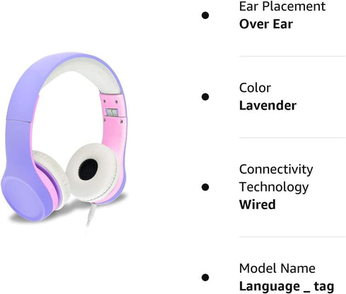 Kids Headphones Children’s Headphones for Kids Toddler Headphones Limited Volume (Lavender)......