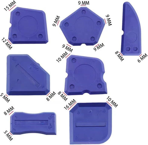 12 Sets Blue Silicone Caulking Tools Set Kit Sealant Finishing Tool Grout Scraper for Kitchen Bathroom Floor Window Sealant Sealing Sink Joint...