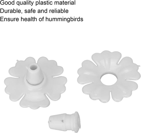 Feeding Port Replacement Parts, Safe Hummingbird Feeder Flowers Bright Colors Attractive 30 Set for Outdoor(White)...