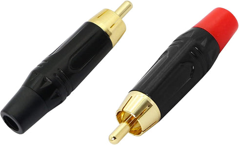YACSEJAO RCA Male Plug,Audio Video in-Line Jack Adapter Gold Plated,RCA Plug,Solder Type Jack Plug,DIY-Connected RCA Plug,RCA Jack Connector Adapt...