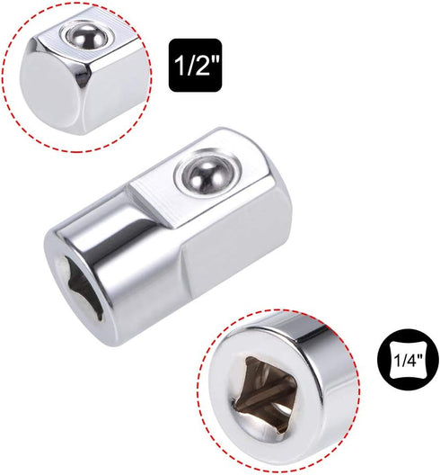 uxcell 1/4 Inch Drive (F) x 1/2 Inch (M) Socket Adapter, Female to Male...