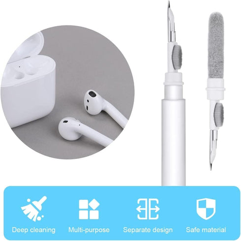 Bluetooth Earbuds Cleaning Pen, 3 in 1 Multifunction Cleaner Kit with Soft Brush for Wireless Earphones Bluetooth Headphones Charging Box Accessor...