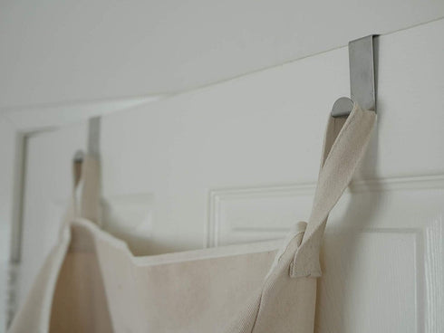 Laundry Collector, Laundry Hamper, Door Hanging Laundry bag with hooks (Beige, 65Liters)...