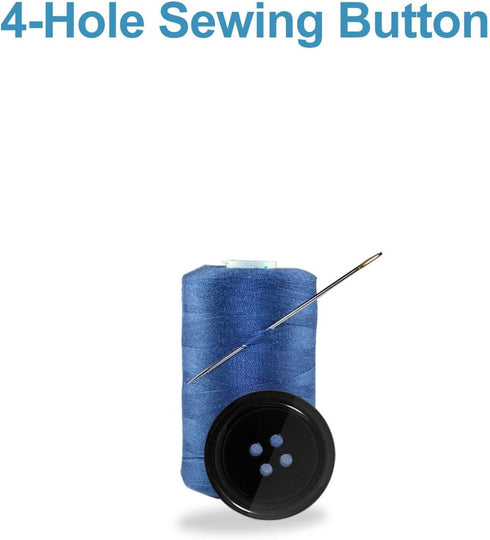 150 Pcs Premium Resin Sewing Buttons, 5 Sizes of Black Buttons, Flatback Button, Eco-Friendly 4-Hole Craft Buttons for Sewing, Suits, DIY and Deco...