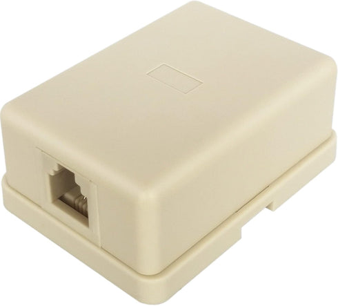Phone Jack Surface Mount Single Port Telephone Jack Box 4 Screw Terminals to 1 RJ11 6P4C Female Ivory...