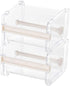 2pcs Portable Transparent Adhesive Tape Dispenser Cutter Desk Washi Tape Holder Storage Box Organizer Office School Stationery Supply (Beige)...