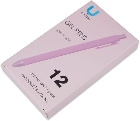 12 Pcs Light Pink Retractable Gel Ink Pens 0.5 mm Point Black Ink Office Cute Gel Pens for Women...