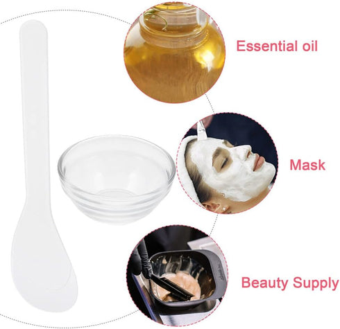 FOMIYES Facial Masks Mixing Bowl Set 5 Sets Masks Prep Measuring Bowl with Spatula, Clear Glass Mix Bowl, Cosmetic Mix Bowl, Skincare Makeup Kit f...