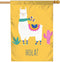 Moslion White Llama House Flag 28x40 Inch Alpaca Cactus Cute Animal Ethnic Scarf Hola Hello Yellow Large Yard Garden Flag Double-side Banners for ...