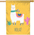 Moslion White Llama House Flag 28x40 Inch Alpaca Cactus Cute Animal Ethnic Scarf Hola Hello Yellow Large Yard Garden Flag Double-side Banners for ...