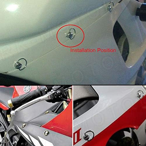 HTTMT MT278-CD 15mm Chrome Quick Release Fasteners Fairing Bolts Studs Quarter Turn + Clips...