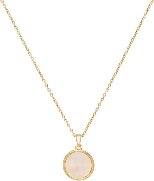 Round Gold Necklace for Women, Dainty 14K Gold Plated Black Small Circle Pendant White Mother of Pearl Choker Necklace Cute Fashion Necklace Trend...