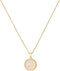 Round Gold Necklace for Women, Dainty 14K Gold Plated Black Small Circle Pendant White Mother of Pearl Choker Necklace Cute Fashion Necklace Trend...