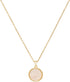 Round Gold Necklace for Women, Dainty 14K Gold Plated Black Small Circle Pendant White Mother of Pearl Choker Necklace Cute Fashion Necklace Trend...