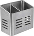 Home Basics Dual Compartment Stainless Steel Draining Cutlery/Utensil Holder Organizer, Free Standing, Kitchen Countertop, Silver (1)...