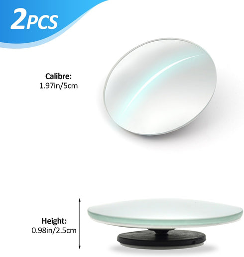 2PCS Blind Spot Mirror, 2" Round HD Glass Frameless Convex Rear View Mirrors,Exterior Accessories with Wide Angle Adjustable Use for Car SUV and T...